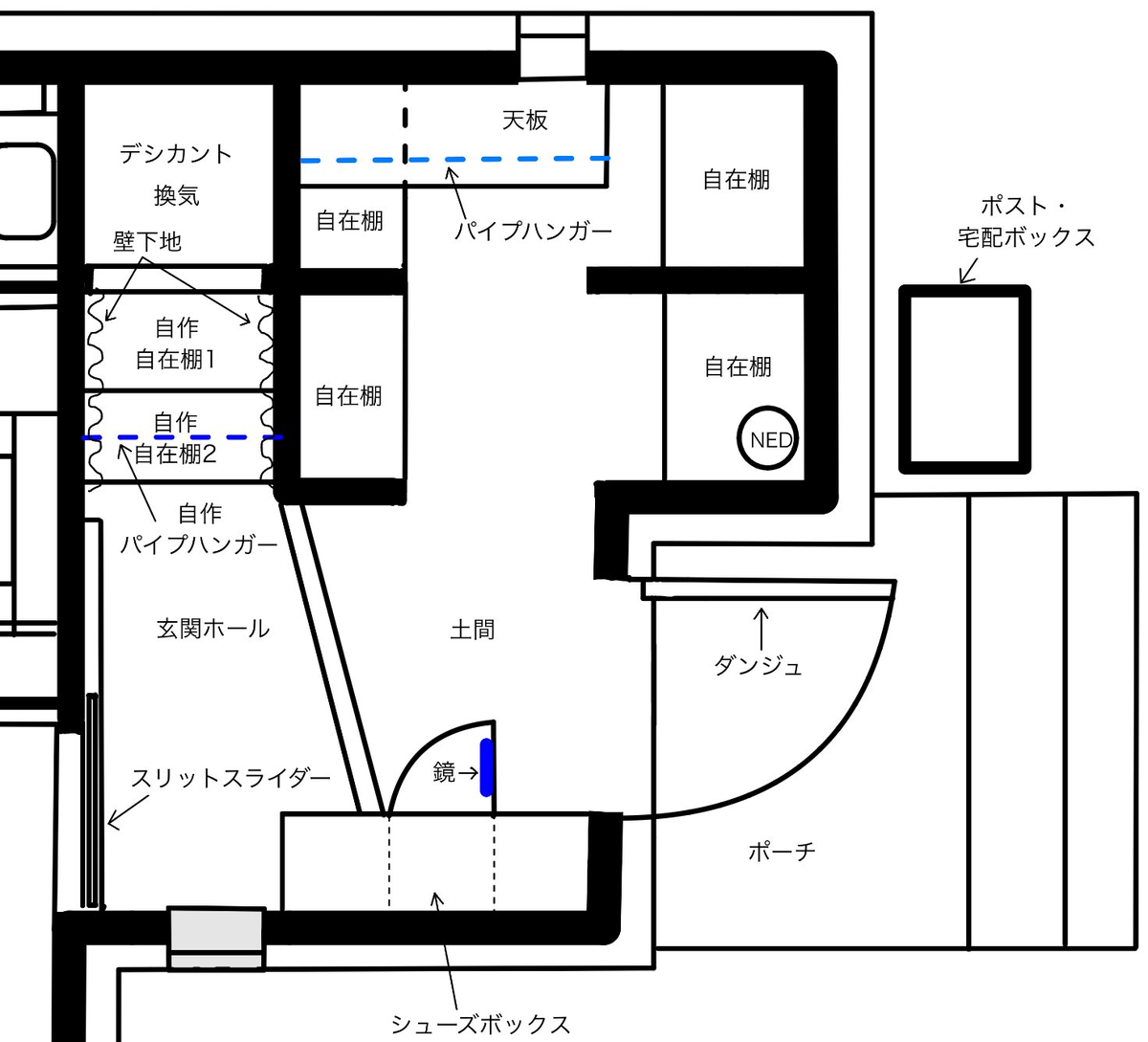 玄関の間取り図